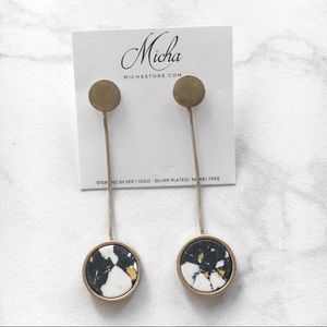 NWT Dangling Faux Marble Earrings
